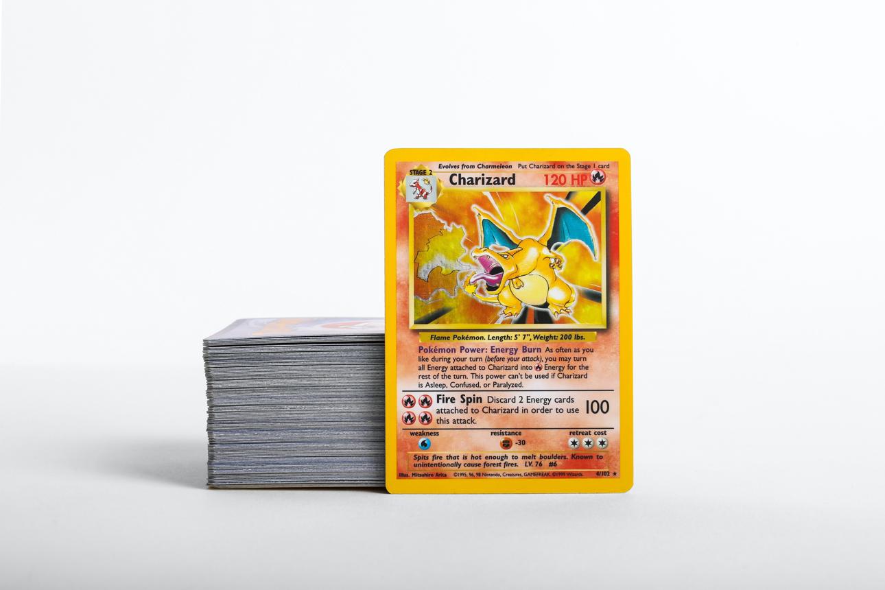 Vintage Charizard with stack